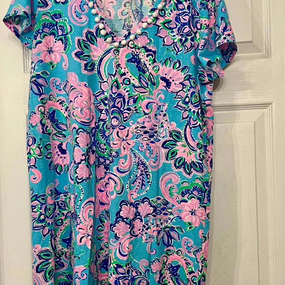 Lilly Pulitzer Blue and Pink Floral Dress